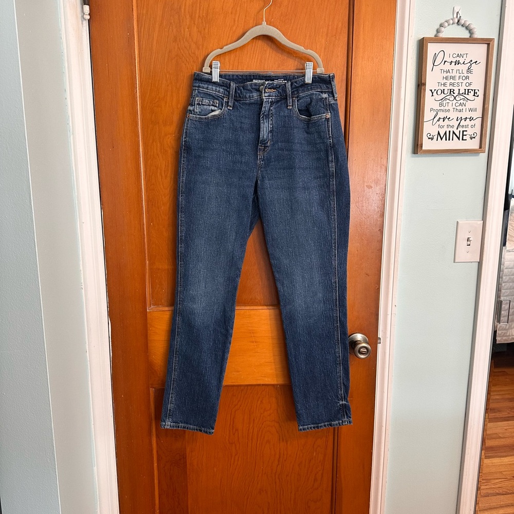 Old Navy Dark Blue Straight-Leg Women's Jeans